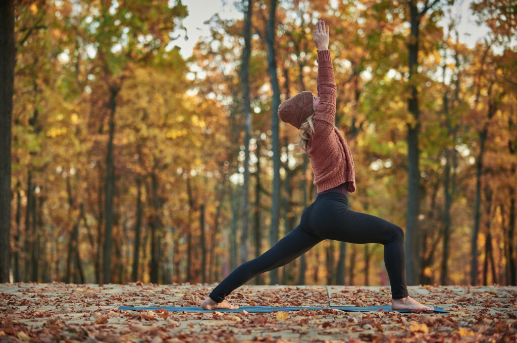 Woman practicing yoga